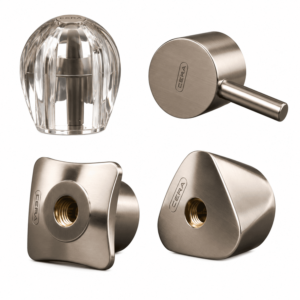 Knob | Design: Triangle | For hot and cold water plumbing — image 1