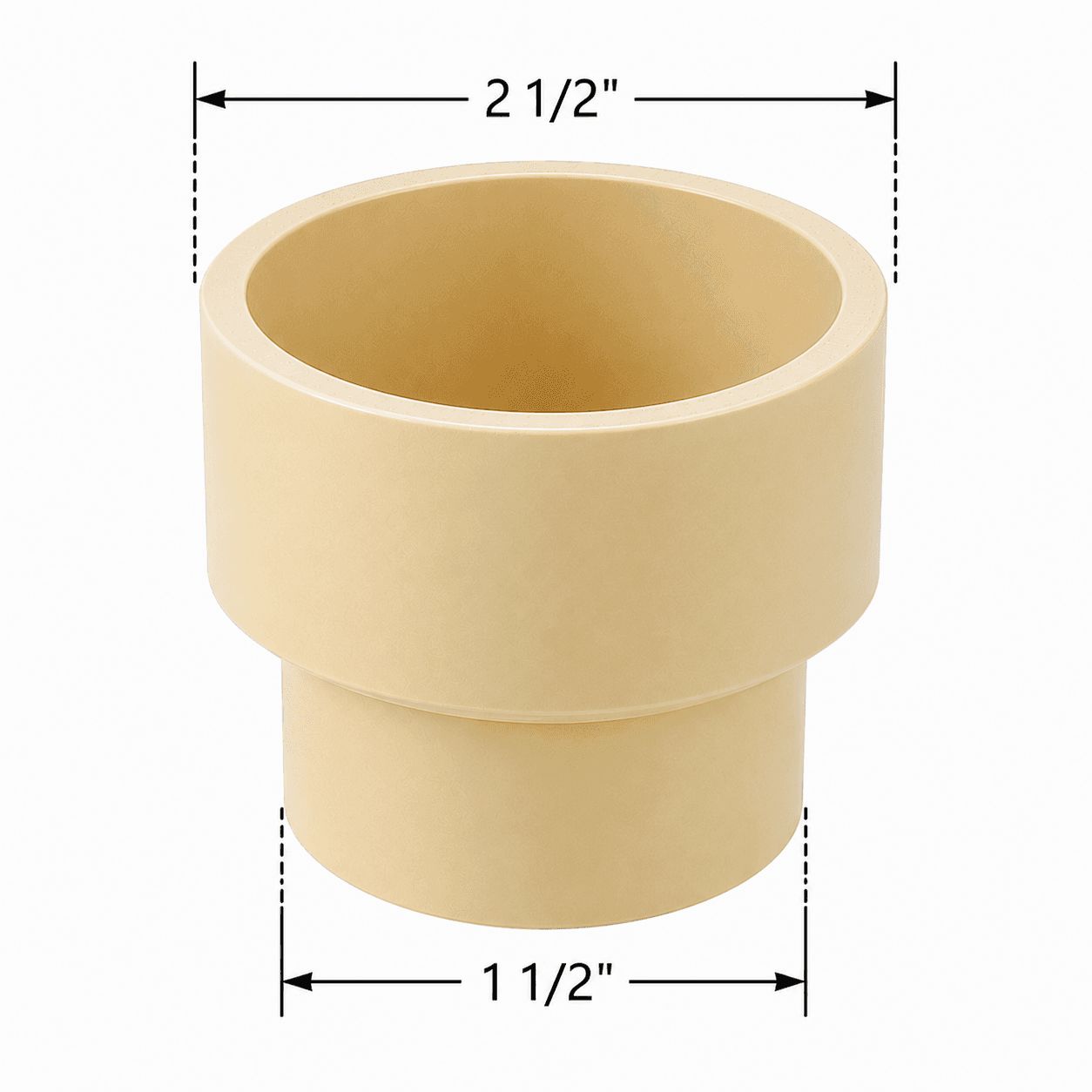CPVC Reducer Coupler SCH 40 | Size: 2½″ X 1½″ (65mm x 40mm) | Type: SCH 40 | For hot and cold water plumbing — image 1