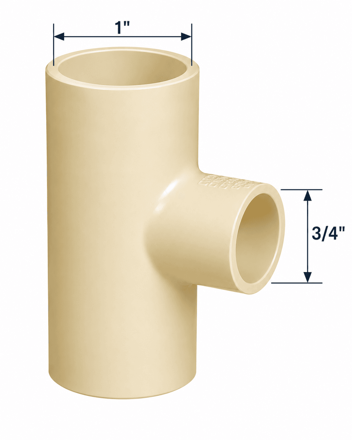 CPVC Reducer Tee | Size: 1" X ¾″ (25mm x 20mm) | For hot and cold water plumbing — image 1