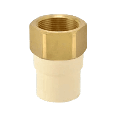 CPVC Reducing Female Adapter Brass Threaded | Size: ¾″ X ½″ (20mm x 15mm) | Type: Reducing FABT | For hot and cold water plumbing — image 1