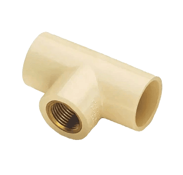 CPVC Brass Reducer Tee | Size: ¾″ X ¾″ X ½″ (20mm x 20mm x 15mm) | For hot and cold water plumbing — image 1
