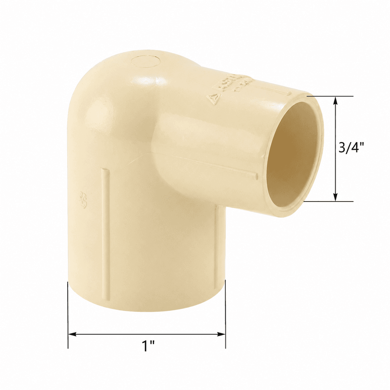 CPVC Reducer Elbow | Size: 1" X ¾″ (25mm x 20mm) | For hot and cold water plumbing — image 1