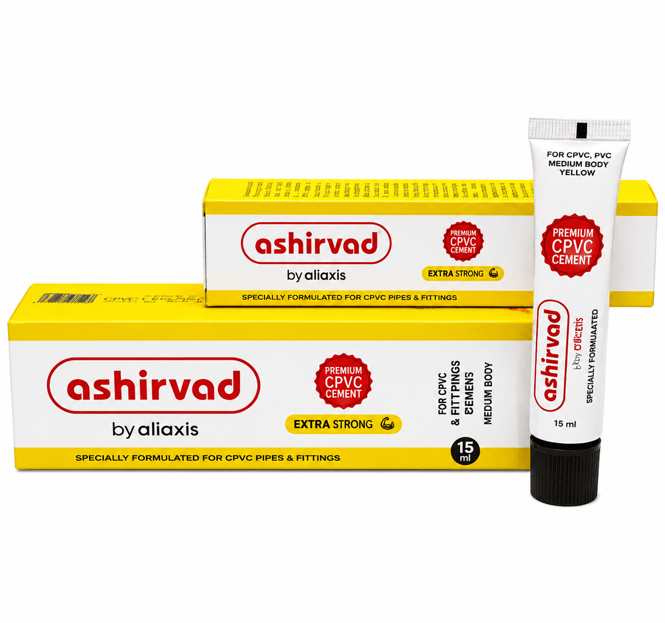 CPVC Yellow Medium Solvent Tube | Capacity: 15 ml | 1-Step Adhesive for CPVC pipes & fittings — image 1