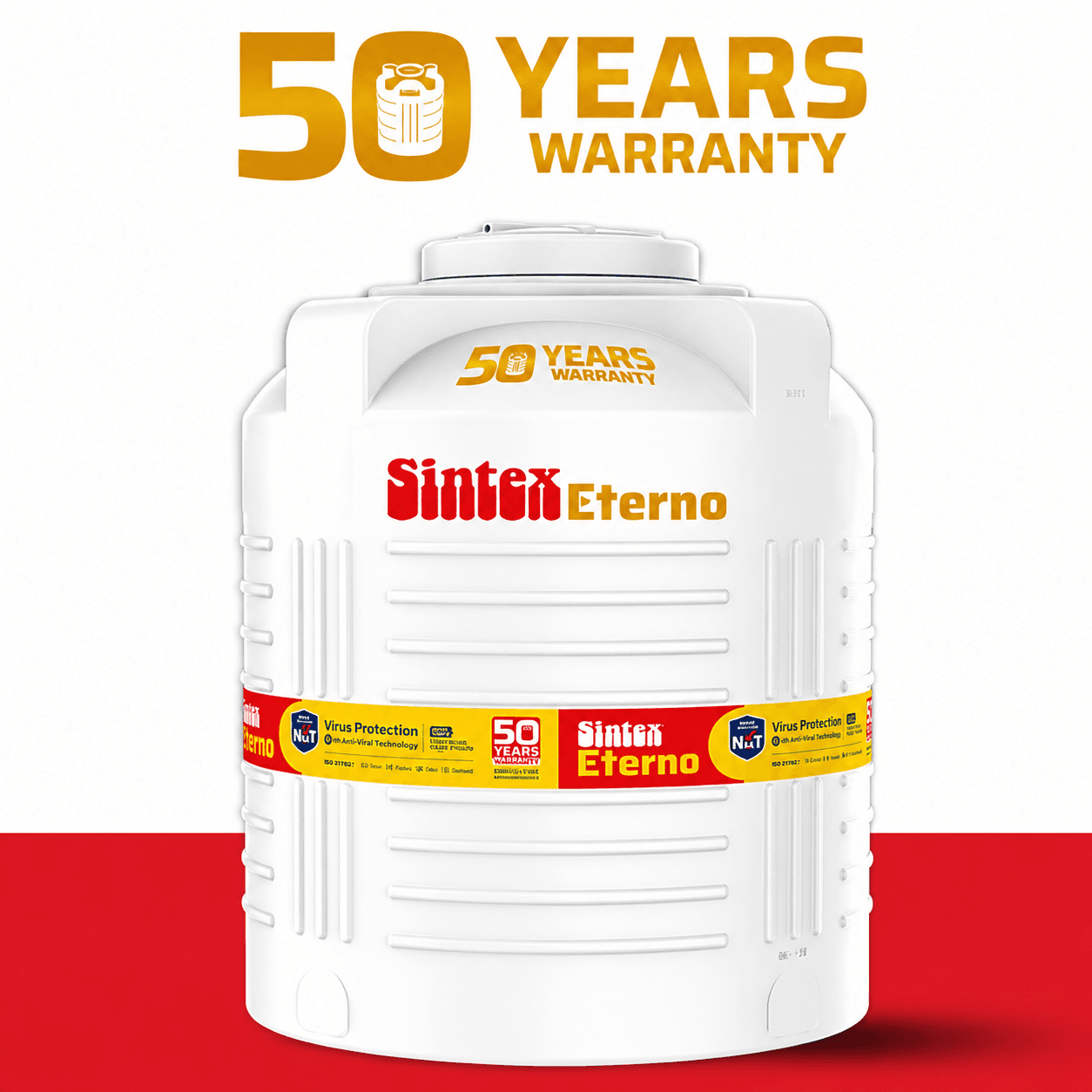 Eterno 3 Layer Overhead Tank | Capacity: 500Ltr | Dia: 900mm (35.43") | Height: 1018mm (40.08") | Dia of Lid: 407mm (16.02") — image 1