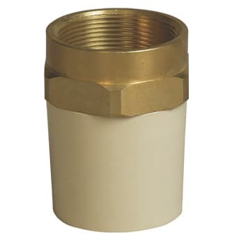 CPVC Female Adapter Brass Threaded (FABT) - ¾″ x ½″ (20mm x 15mm) | For hot and cold water plumbing | Max operating temperature: 93°C — image 1