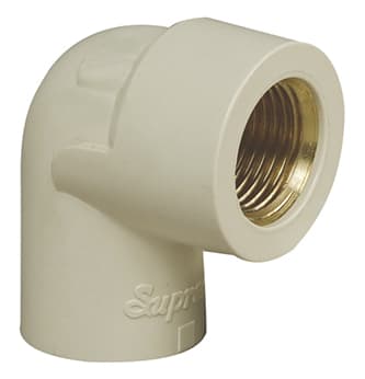 CPVC Brass Reducer Elbow - ¾″ x ½″ (20mm x 15mm) | For hot and cold water plumbing | Max operating temperature: 93°C — image 1