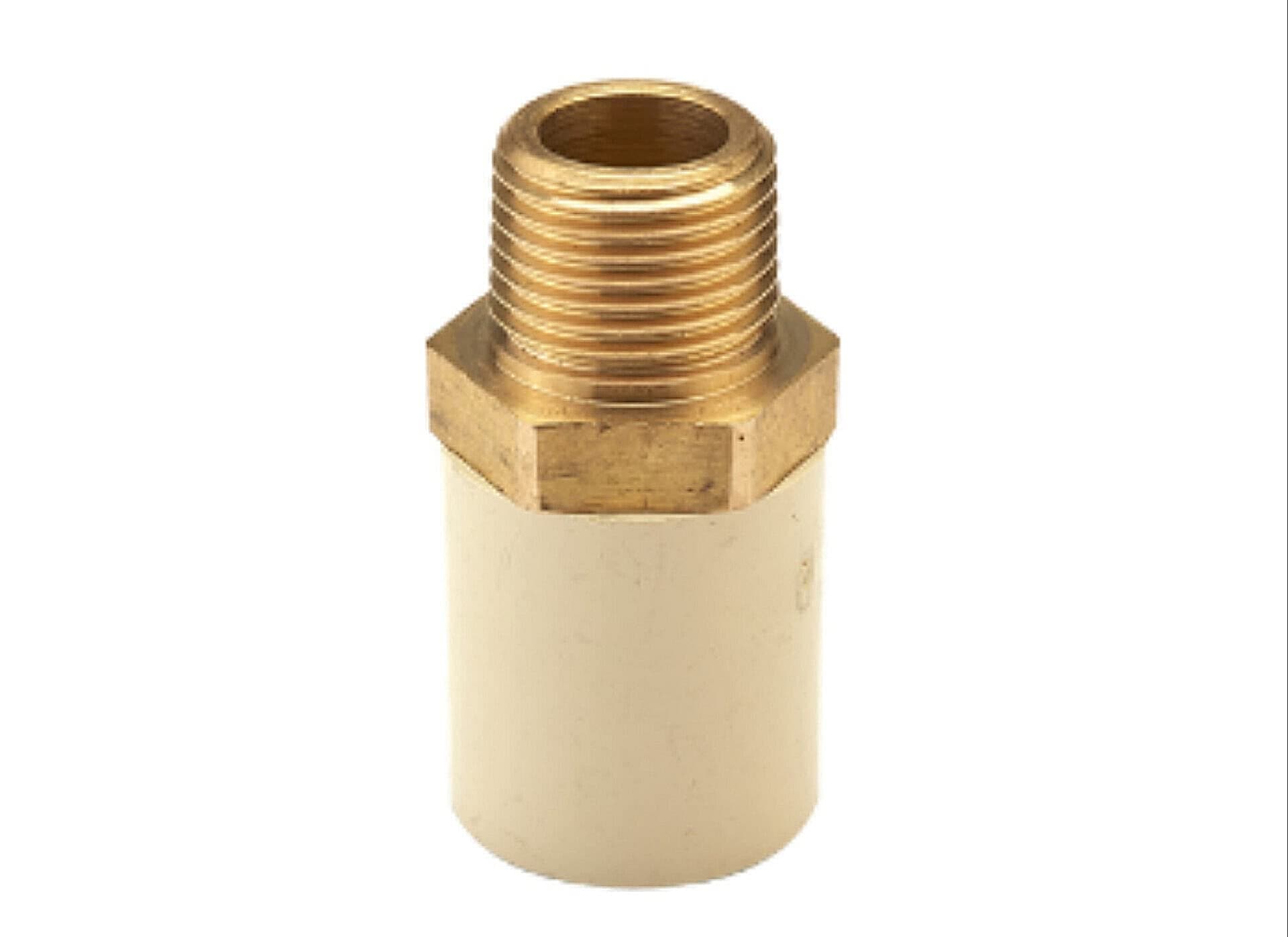 CPVC Male Adapter Brass Threaded (MABT) - ¾″ × ½″ (20mm × 15mm) | For hot and cold water plumbing | Max operating temperature: 93°C — image 1