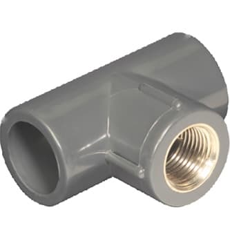 PVC Brass Threaded Tee - 32mm (1") x ½″ | Pasting Type — image 1