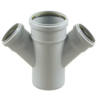 PVC Reducing Double Y - 110mm x 75mm (4" x 2½″) | Washer Type