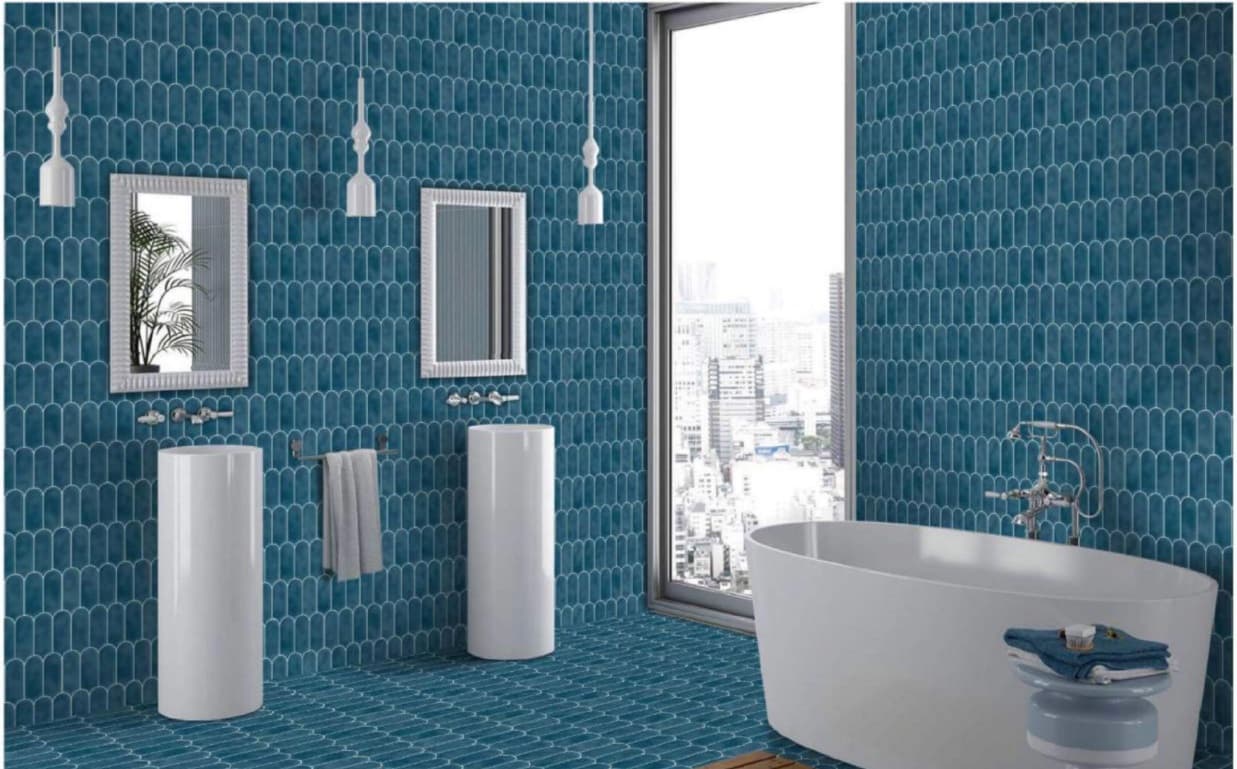 Subway Wall Tile | Size: 300 x 600 mm (1 ft x 2 ft) | Surface: Grooved | Finish: Glossy | Vitrified Tile | Coverage Per Box: 10 sq. ft. | Box Quantity: 5 pcs | Color: Green — image 2