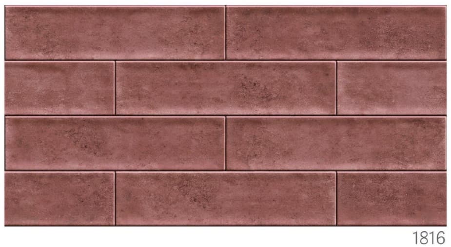 Subway Wall Tile | Size: 300 x 600 mm (1 ft x 2 ft) | Surface: Grooved | Finish: Glossy | Vitrified Tile | Coverage Per Box: 10 sq. ft. | Box Quantity: 5 pcs | Color: Pink