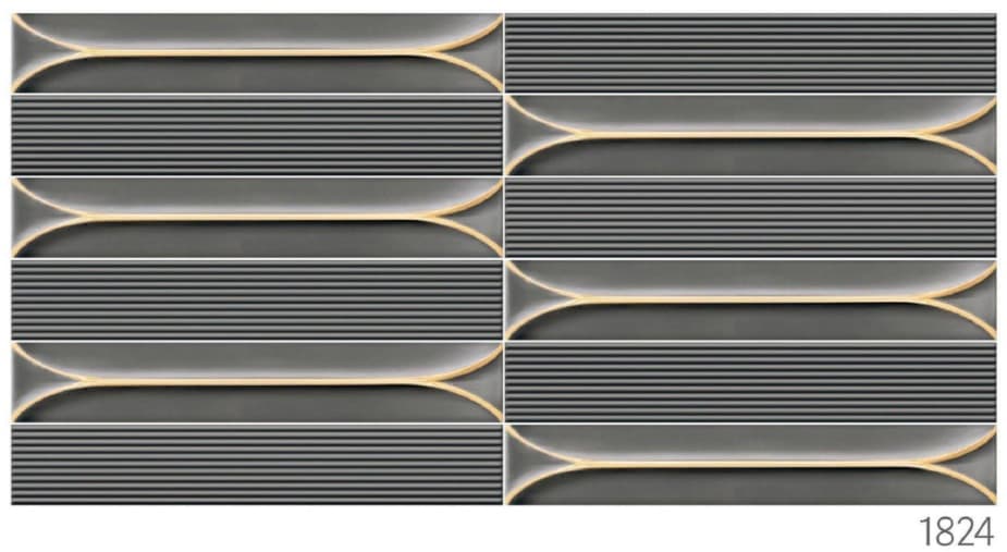 Subway Wall Tile | Size: 300 x 600 mm (1 ft x 2 ft) | Surface: Grooved | Finish: Glossy | Vitrified Tile | Coverage Per Box: 10 sq. ft. | Box Quantity: 5 pcs | Color: Grey