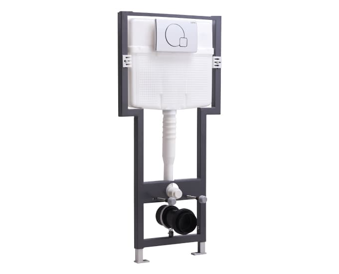 Chevron Concealed Cistern Set With Full Frame | Accessories Included: Full Frame With Fittings | Suitable for Wall Hung Toilets