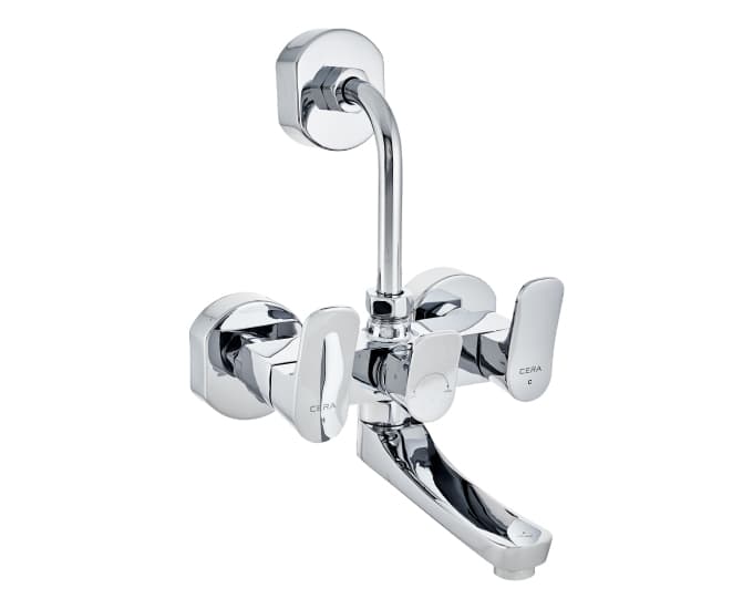 Perla Wall Mixer With 210 mm (8.5") Long Bend Pipe for Overhead Shower | Chrome Finish
