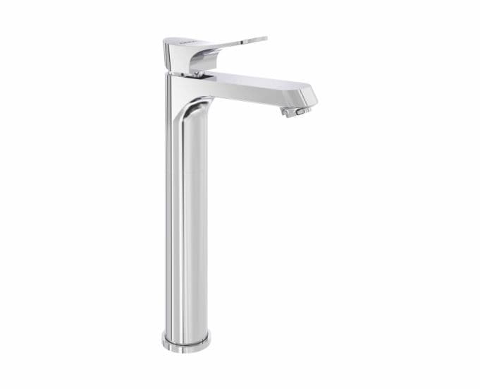 Perla Single Lever Basin Mixer (Hot & Cold Water) | Chrome Finish | With 300 mm (12") Extended Body, 131.5 mm Spout Length and 600 mm Braided Connection Pipe