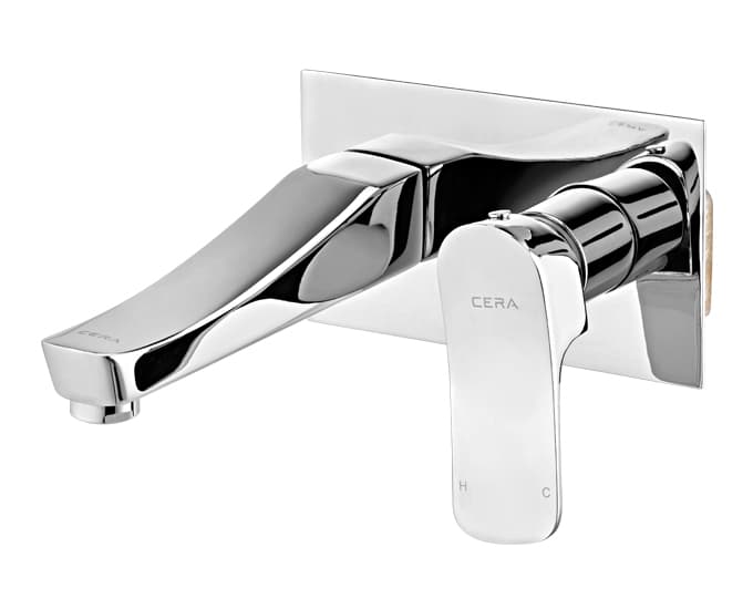 Perla Exposed Part for Wall Mounted Single Lever Basin Mixer (Hot & Cold Water) | Compatible With Concealed Part F4065103 sold separately | Chrome Finish