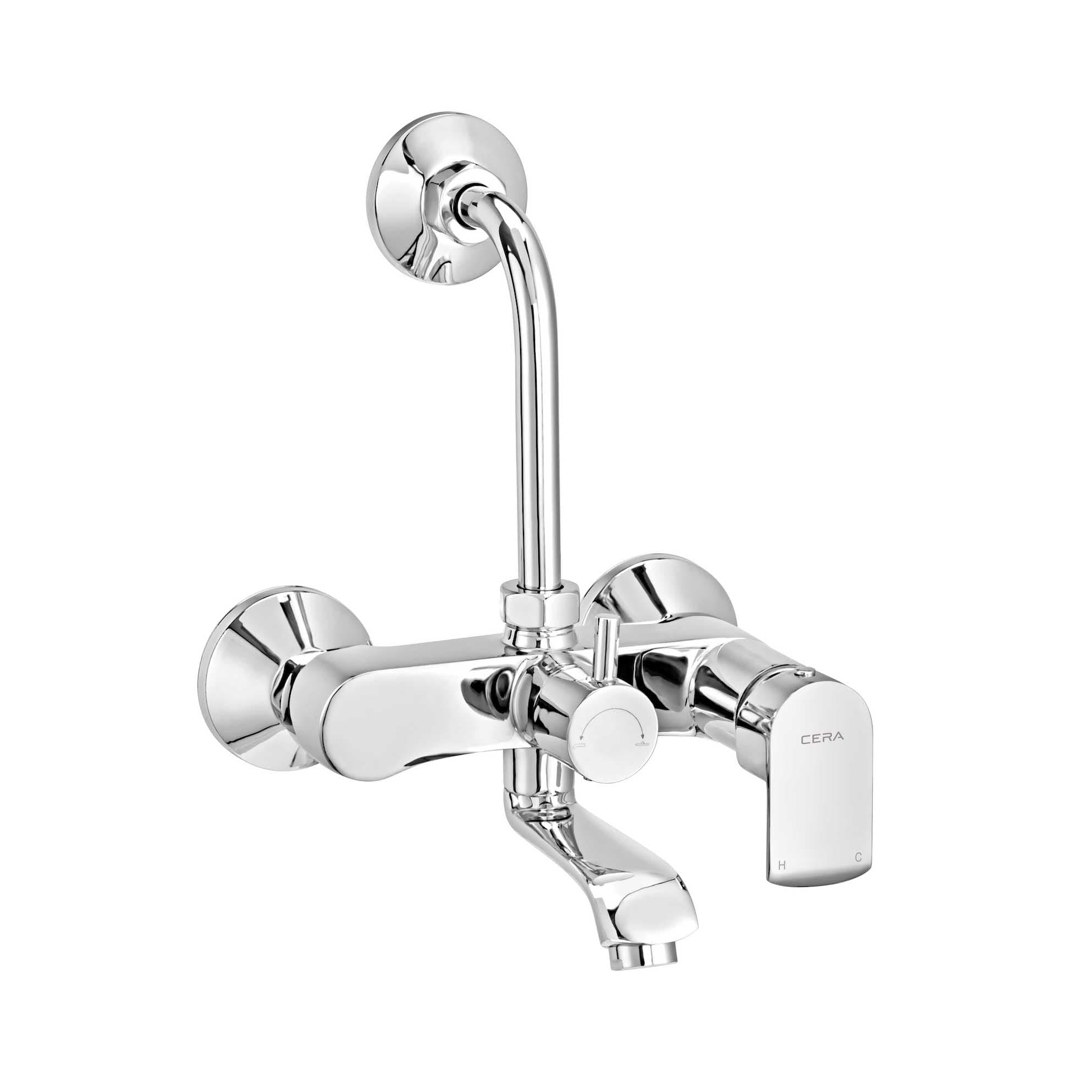 Chromo Single Lever Wall Mixer With Bend Pipe for Overhead Shower | Chrome Finish