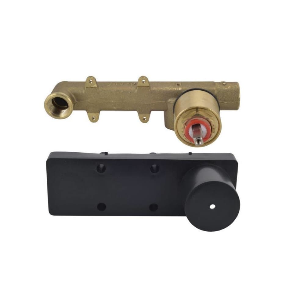 Concealed Body for Single Lever Wall Mounted Basin Mixer (Hot & Cold Water) | Chrome Finish | Material: Brass | Compatible with KUP-35233NKPM Exposed Part