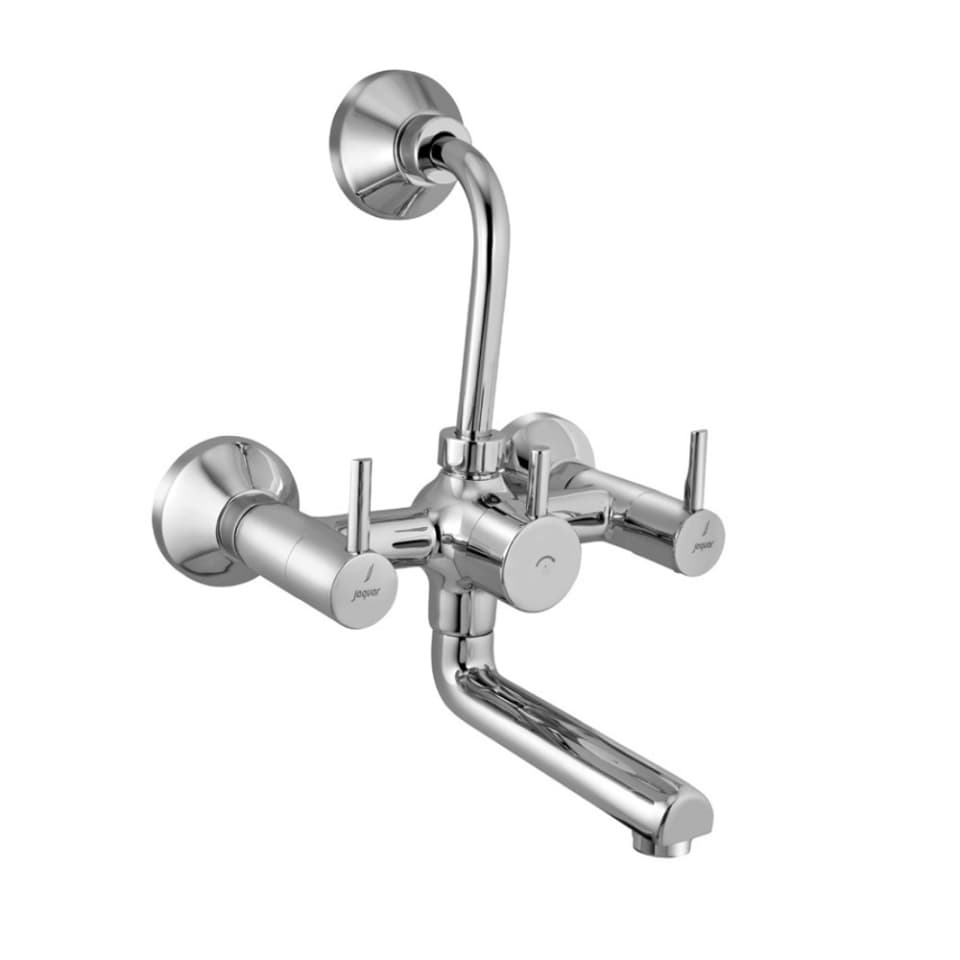 Florentine Prime Wall Mixer with Overhead Shower Provision | Chrome Finish | Material: Brass