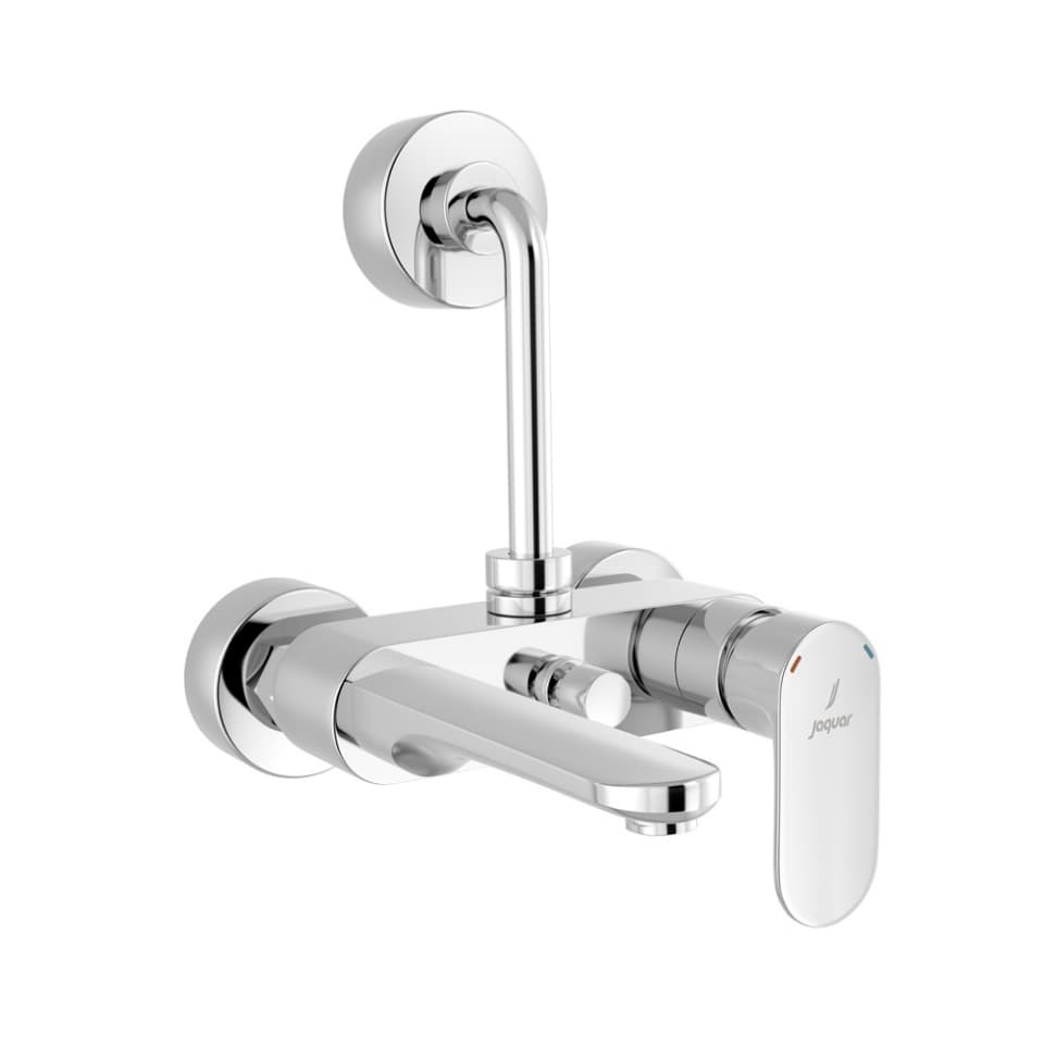 Opal Prime Single Lever Wall Mixer with Overhead Shower Provision | Chrome Finish | Material: Brass