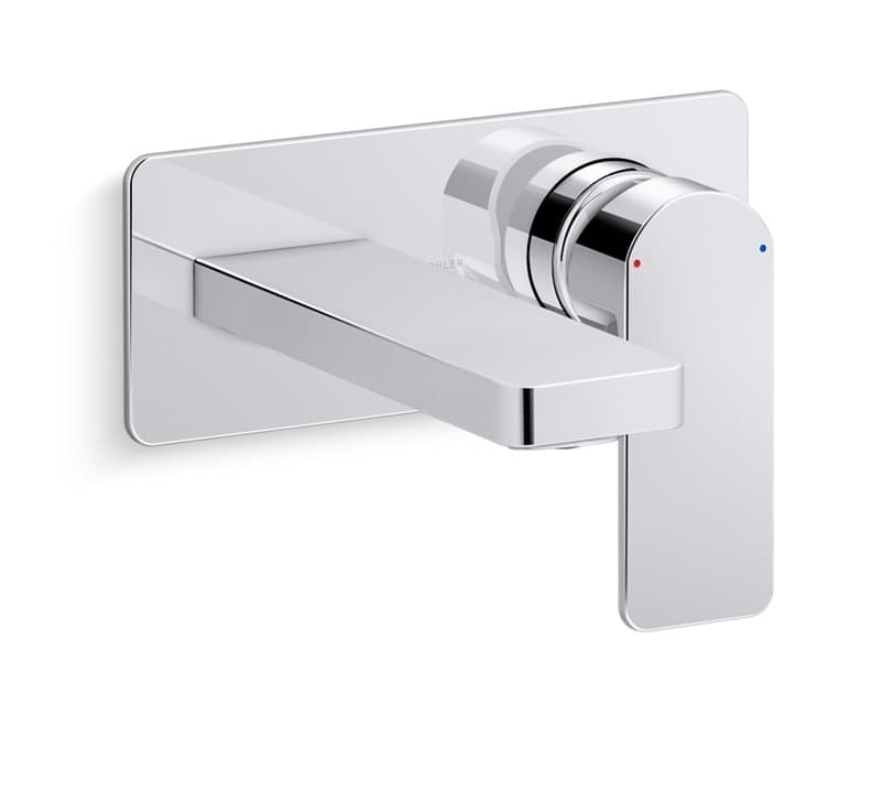 Parallel Exposed Part for Single Lever Basin Mixer (Hot & Cold Water) | Compatible With Concealed Part K-5679IN-CP (Sold Separately| Chrome Finish